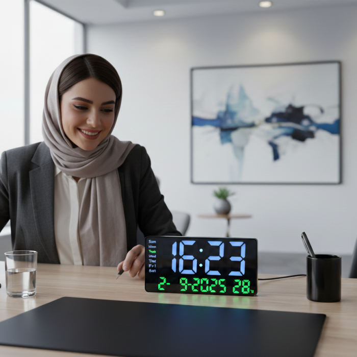 ساعت دیجیتال دیواری و رومیزی  LED مدل 2204 - تصویر 6