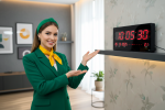 ساعت دیجیتال بسیار بزرگ 4622 دیواری  با ثانیه شمار،تقویم ،دماسنج - تصویر 3