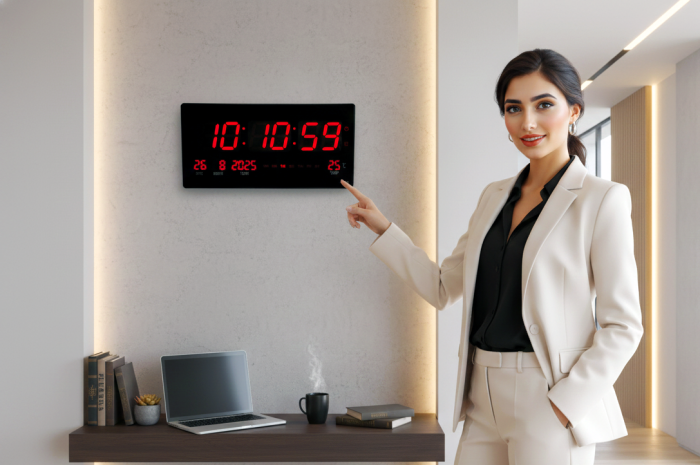 ساعت دیجیتال بسیار بزرگ 4622 دیواری  با ثانیه شمار،تقویم ،دماسنج - تصویر 6